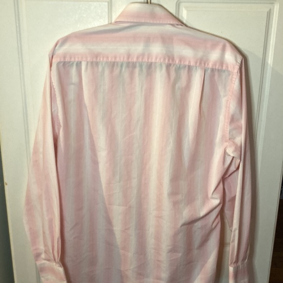 ❤️🔥5/20$ BELLISSIMO💫Men's Pink/White Striped Long Sleeve Dress Shirt - Picture 8 of 9